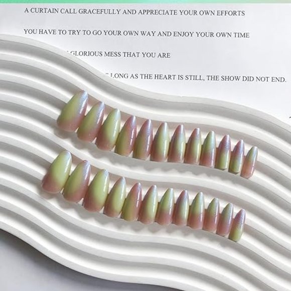 Rainbow Chrome Press on Nails - Picture 2 of 4